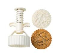 Snorvixre Traditional Chinese Moon Cakes Molds ABS Baking Tool with Double Capacity for Handmade Festival Dessert Artistic Stamps with Persimmons Flower Pattern