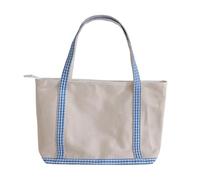 Snorvixre Versatile Checkered Canvas Tote Bag Lightweight Design For Work Travel Gym Essentials Trendy Checkered Handbag For End Of Week Travels