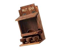 Snorvixre Wood Outdoor Feeder for Birds and Squirrels, Wall or Tree Mounted, Decorative Accessory Wooden Wildlife Feeder for Outdoor