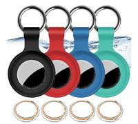 Snotme 4 Pack for Airtag Holder IPX8 Waterproof for Apple Air Tags with Keychain Travel Essentials, GPS Cover Anti-Scratch for Air-Tag Item Finders Case for Pets,Kids,Luggages