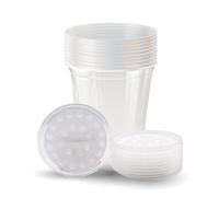 Snout and Shell Deli Cups with Fabric Vented Lids, 10 Pack - Secure Fruit Fly & Insect Cultures, Prevent Escapes & Contaminants, Easy Fruit Fly Media Preparation, Hot Liquid Safe