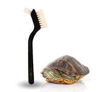 Snout and Shell Turtle Cleaning Brush Remove Aquatic Mud, Dirt, & Contaminants from Tortoises Shells & Promoting Shell Health - Goat Hair Bristle Brush with Grip Rubber Handle - Black