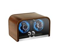 Snovire Automatic Watch Winder Box for 2 Watch Rotator with Super Quiet Motor & Elastic Watch Pillows & LED Blue Light & 4 Rotation Mode Settings, Plug-in or 2 * AA Batteries (not Included)
