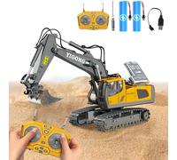 Snovire Remote Control Excavator Toy, RC Construction Digger toys with Light & Sound, 2.4 GHz, 1:24 Scale Miniature, Construction Vehicle Gift for Boys and Girls Aged 6-12 (Excavator)