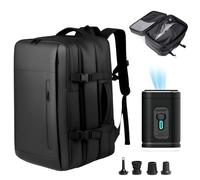 Snovire Vacuum Travel Backpack with Vacuum Pump, 60 L Expandable Compression Backpack, Airline Carry-On Bag with 180° Opening, Dry Separation, Vacuum Suitcase for Travel, Business Trip, Camping