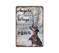 Snow Angels Dachshund Dogs Vintage Poster Metal Tin Sign Art Wall Plaque Decor Retro Iron Painting Aluminum Sign for Home Men Cave Bar Coffee Outdoor Garage Decor 8"x12"