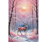 Snow Animal Deer 1500 Piece Jigsaw Puzzle for Adults, Creativity, Challenging and Difficult Puzzle, Brain Teaser Puzzles for Adults 1500 Pieces for The Whole for Women, Men