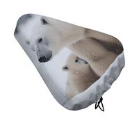 Snow Animal Polar Bear Bike Seat Cover with Drawstring Bicycle Saddle Rain Dust Cover UV Protection Bike Seat Cushion Shield for Women Men City Mountain