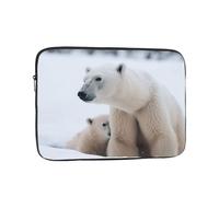 Snow Animal Polar Bear Laptop Sleeve for Women Men, 13 Inch Waterproof Laptop Bag Lightweight Notebook Computer Cover Bag
