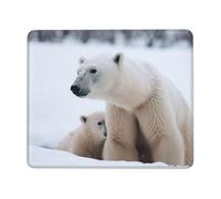 Snow Animal Polar Bear Mouse Pad with Stitched Edge, Comfortable Mouse Pads with Non-Slip Rubber Base Gaming Mouse Mat Washable Mousepads Computers Laptop Desk Accessories for Office 8.3 x 10.3 in
