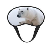 Snow Animal Polar Bear Sleep Mask for Side Sleeper Soft Breathable Sleeping Eye Mask Blackout Silk Eye Sleep Shade Cover with Elastic Strap Night Blindfold for Women Men Travel Nap