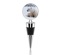 Snow Animal Polar Bear Wine Stoppers for Wine Bottles Reusable Bottles Stopper Decorative Beverage Bottle Stopper Vacuum Silicone Champagne Beer Collection