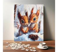 Snow Animals Squirrels Jigsaw Puzzles for Adults 500 Challenging & Brainteasing Adults Jigsaws Puzzle Puzzle Games Jigsaw Puzzle 500 Pieces