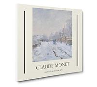 Snow At Argenteuil By Claude Monet Canvas Print | Gallery Wrapped 30mm Frame Wall Art | 20x20 inches | Ready to Hang | Impressionist Landscape Picture | Living Room Bedroom Lounge Office