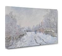 Snow At Argenteuil By Claude Monet Canvas Print | Gallery Wrapped 30mm Frame Wall Art | 30x20 inches | Ready to Hang | Impressionist Landscape Picture | Living Room Bedroom Lounge Office