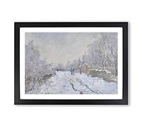 Snow at Argenteuil by Claude Monet Framed Print | A2 Black Framed Wall Art | Ready to Hang | Modern Landscape Picture | Living Room Bedroom Lounge Office