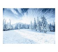Snow Backdrop 5x3ft Winter Mountain Forest Snow Scene Background Snowy Woodland Mountain Photography Background for New Year's Christmas Party Decorion Banners
