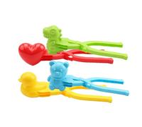 Snow Ball Maker, 4 Pieces Snowballs Maker Clips, Rice Duck Mould, Duck Bear Dinosaur Shaped Snowball Makers Clips, Winter Snowball Fight Tool, for Kids Snowballs Fight Beach Player