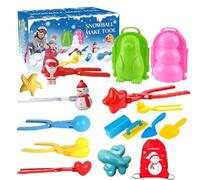 Snow Ball Maker Mold Kit, 16PCS Duck Snowman Heart Penguin Shapes, ABS Material, Outdoor Snow Games, Creative Clip Tools for Snowball Fights Beach Play Winter Toys and Holiday Fun, 35x25x16cm