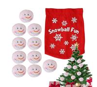 Snow Balls for Fights Indoor - Winter Game with Bag, Plush Fake Snowball,for Outdoor Winter Home Playroom Outdoor Park Backyard Holiday Party Festive Gathering Seasonal Display