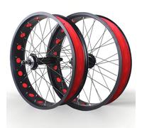 Snow Bike Wheelset 20/24/26”X 4.0" Fat Tire Front Rear Wheels Disc Brake Beach Bike Wheel Set Aluminum Alloy Rims 36H Hubs 14G Spokes QR 135mm/195mm For 6-10 Speed Freewheel(Front Rear,26'')