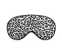 Snow Black and White Leopard Print Sleep Mask Night Cover Eye for Women Men BlockLight for Airplane Travel Nap Adjustable Strap