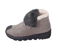 Snow Booties Women Ladies Booties Size 4 Women's New Foreign Trade Plus Size Fashionable All Fleece Lined Thickened SnowBooties Fashion Boot (Grey, 5.5)