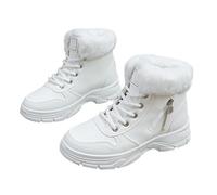 Snow Booties Womens Women Winter Booties Autumn Winter New Foreign Trade Plus Size Women's Shoes Velvet Short Cotton Shoes Warmest (White, 6.5)
