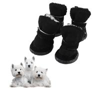 Snow Boots for Dogs, Dog Booties for Small Dogs, Cat Snow Boots, Dog Booties Anti Slip Black Size 1