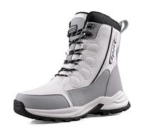 Snow Boots for Men,Waterproof Shell Insulated Snow Boot, Winter Boots with Zipper,Walking Sport Shoes, Lace-Up Boots for Men (Color : White, Size : 8.5 UK)