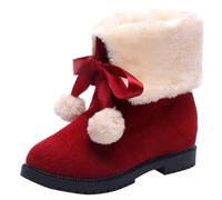 Snow Boots for Women Fashion Wide Width Ankle Boots Lightweight, Warm and Comfortable Slip On Water-Resistant Outdoor Booties Suitable for Various Outdoor Activities (Red, 4.5)