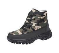 Snow Boots Mens - Fur Lined Work Boots Mens Winter Warm Camouflage Snow Boots Comfortable Waterproof Outdoor Hiking Boots For Men Non Slip Walking Boots Ankle Boots Outdoor Hiking Booties