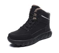 Snow Boots Mens UK - Leisure Cold Season Padded High Top Boot Shoes Breathable Fashion For Student And Teenagers (Black, 7)