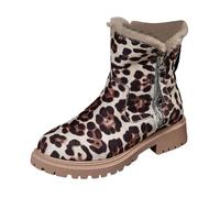 Snow boots with warm leather lining for women, winter boots, real wool provide ultimate comfort protection from the cold, coffee, 9 UK