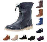 Snow Boots Women Fur Lined Boots Waterproof Boots Low Heel Ankle Boots Casual Lace Up Mid Boots Slip On Snow Boots Ladies Winter Boots Cushion Walk Boots For Women Black Ankle Boot