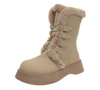 Snow Boots Women Size 6 Wide Calf Boots Women Comfortable Classic Water Resistant Shoes Spring and Autumn Winter Tie Down Mid Tube Boot High End Plus Velvet Thickened Warm Casual Fashion Versatile