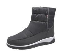 Snow Boots Women Waterproof, Warm Boots For Women Uk - Solid Color Thermal Ankle Boot Lightweight Non-Slip Hiking Walking Shoes Casual Round Head Plush-Lined Booties