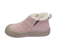 Snow Boots Women Wide Fit Waterproof Winter Shoes Warm Fluffy Ankle Boot Comfortable Side Zipper Low Heel Mid Calf Booties Lightweight Anti-Slip Round Toe Western waterproof shoes women Pink 6