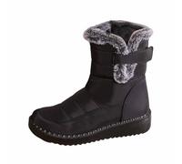 Snow Boots Women with Fur Lined Plus Size Waterproof Platform Winter Boots for Women Non Slip Warm Grace Ladies Shoes Wide Fit for Hiking Walking Office,Black,4