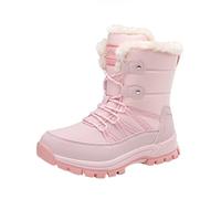 Snow Boots Women's Lined Half Height Winter Boots Leisure Winter Boots with Non-Slip Sole Winter Shoes Warm Plush Middle Tube Boots Soft Cowboy Western Boots Outdoor Windproof Women's Boots, red, 4 UK