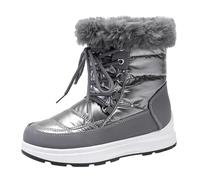 Snow Boots Women's Lined Warm Winter Boots Winter Shoes Lace-Up Boots Waterproof Winter Boots Slip On Boots Non-Slip Hiking Shoes Trekking Shoes Short Shaft Boots Work Boots Winter Boots, gray, 7