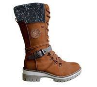Snow Boots Women's Lined Winter Boots Lace-Up Boots Hiking Boots Work Boots Winter Boots Combat Boots Combat Boots Military Boots Slip-On Boots Bootie, brown, 6