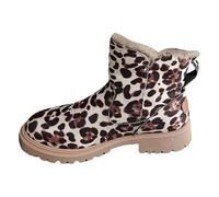 Snow Boots Womens Waterproof British Style Boots Women Breathable Soft Water Resistant Shoes Winter New Padded Short Tube Mouth Booties Women Warm Big Yards Side Zip Suede Cotton Booties Rose Gold