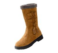 Snow Boots Womens Waterproof Ladies Boots Size 6 UK Women's High Performance Warm Booties Soft Comfortable Can Adapt to The Cold Harsh Environment Bog Booties (Brown, 6.5)