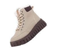 Snow Boots Womens Waterproof Ladies Boots Women's Fall Winter Padded Warm Short Booties Women's Short Heel Padded Booties (Khaki, 4)