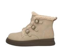 Snow Boots Womens Waterproof Winter Boots for Women Women's High Performance Warm Booties Soft Comfortable Can Adapt to The Cold Harsh Environment Winter Warmer (Beige, 4.5)