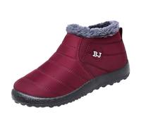 Snow Boots Womens Winter Boots Wide Fit Ankle Boots Waterproof Work Boots Warm Faux Fur Lined Boots Cotton Walking Boots Slip On Outdoor Booties Non Slip Short Flat Calf Boots Rond Toe Boots