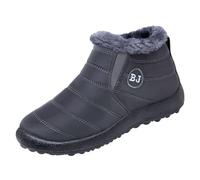 Snow Boots Womens Winter Boots Wide Fit Ankle Boots Waterproof Work Boots Warm Faux Fur Lined Boots Cotton Walking Boots Slip On Outdoor Booties Non Slip Short Flat Calf Boots Rond Toe Boots