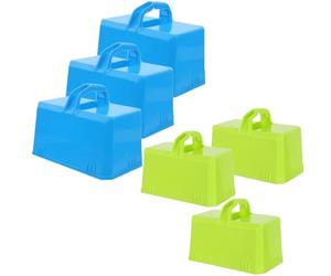 Snow Brick Maker Mold 3Pcs Set for Kids Outdoor Winter Toy and Summer Sand Play - Lightweight Plastic Brick Mold for Building Forts Castles and Snow Blocks 6.1 X 3.3 X 3.1 Inches Random Blue and Green