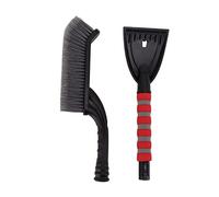 Snow Brush Detachable Ice Scraper Snow Removal Tool with Ergonomic Foam Grip for Cars Trucks (Grey Red)